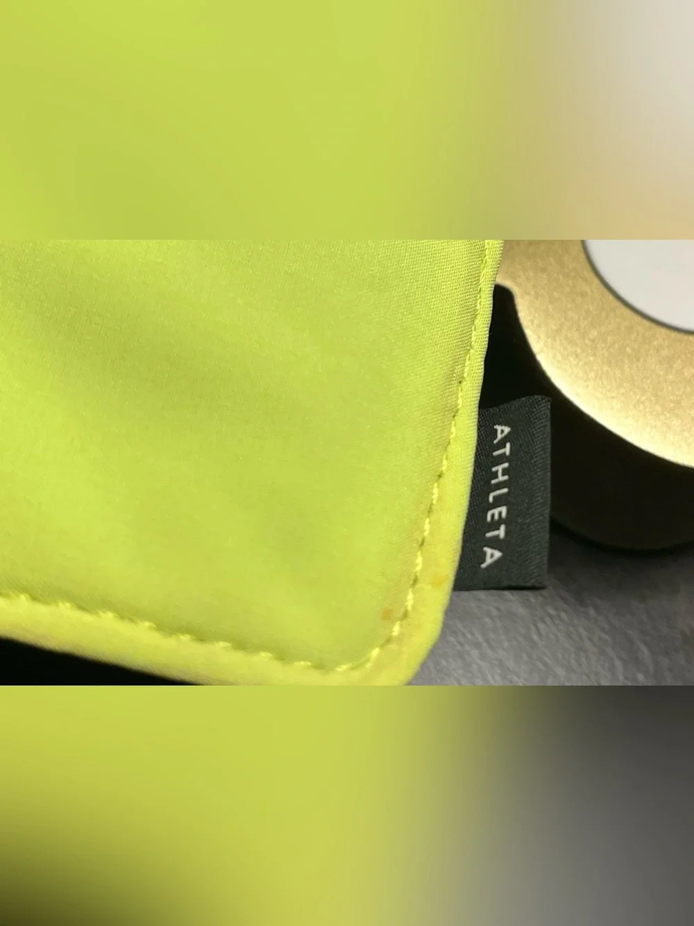 Athleta Neon Lime Triangle Face mask pouch , like new